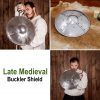 Late Medieval Round Buckler Handmade Functional Steel Shield