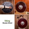 Viking Wooden Round Shield Handmade with Steel Umbo