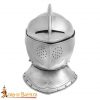 Renaissance Closed Helmet with Integrated Bevor Movable Visor 16 gauge