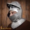 Renaissance Closed Helmet with Integrated Bevor Movable Visor 16 gauge