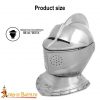 Renaissance Closed Helmet with Integrated Bevor Movable Visor 16 gauge