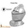 Renaissance Closed Helmet with Integrated Bevor Movable Visor 16 gauge