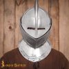Renaissance Closed Helmet with Integrated Bevor Movable Visor 16 gauge