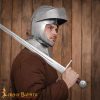 Renaissance Closed Helmet with Integrated Bevor Movable Visor 16 gauge