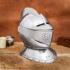 Renaissance Closed Helmet with Integrated Bevor Movable Visor 16 gauge