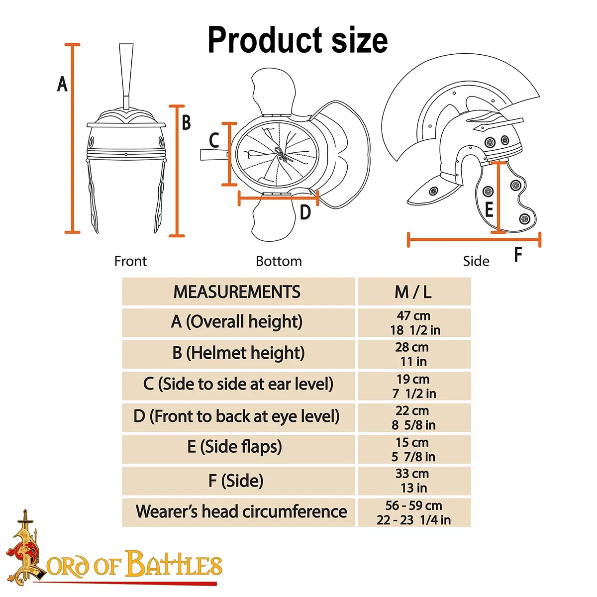 Roman Centurion Helmet with Red Transverse Crest Plume - Brass Trim Roman Centurion Helmet with Red Transverse Crest Plume - Brass Trim - Image 3