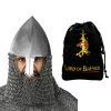 Olmutz Nasal 11th Century Helmet with Chainmail Camail 12 gauge