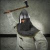 Olmutz Nasal 11th Century Helmet with Chainmail Camail 12 gauge