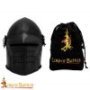 Black knight basinet helmet with Detachable Visor and Padded Liner