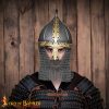 10th century Viking Varangian Rus Slav Gnezdovo helmet with Butted Chainmail Camail 16 gauge