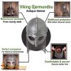 Viking Gjermundbu Antique Steel Helmet with Genuine Leather Liner and Butted Camail
