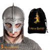 Viking Gjermundbu Antique Steel Helmet with Genuine Leather Liner and Butted Camail