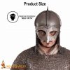 Viking Gjermundbu Antique Steel Helmet with Genuine Leather Liner and Butted Camail