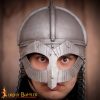 Viking Gjermundbu Antique Steel Helmet with Genuine Leather Liner and Butted Camail
