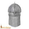 Viking Gjermundbu Antique Steel Helmet with Genuine Leather Liner and Butted Camail