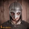 Viking Gjermundbu Antique Steel Helmet with Genuine Leather Liner and Butted Camail