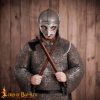 Viking Gjermundbu Antique Steel Helmet with Genuine Leather Liner and Butted Camail