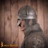 Viking Gjermundbu Antique Steel Helmet with Genuine Leather Liner and Butted Camail