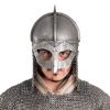 Viking Gjermundbu Antique Steel Helmet with Genuine Leather Liner and Butted Camail