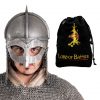 Viking Gjermundbu Antique Steel Helmet with Genuine Leather Liner and Butted Camail