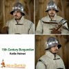 Burgundian Kettle Helmet Historically Accurate 15th century helmet