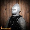 14th Century Full Visor Bascinet Helmet 16 gauge
