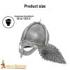 Viking Gjermundbu Antique Steel Helmet with Genuine Leather Liner and Riveted Camail 16 gauge