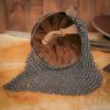 Viking Gjermundbu Antique Steel Helmet with Genuine Leather Liner and Riveted Camail 16 gauge