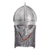Viking Gjermundbu Antique Steel Helmet with Genuine Leather Liner and Riveted Camail 16 gauge