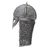 Viking Gjermundbu Antique Steel Helmet with Genuine Leather Liner and Riveted Camail 16 gauge