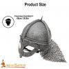 Viking Gjermundbu Antique Steel Helmet with Genuine Leather Liner and Riveted Camail 16 gauge