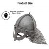 Viking Gjermundbu Antique Steel Helmet with Genuine Leather Liner and Riveted Camail 16 gauge