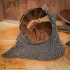Viking Gjermundbu Antique Steel Helmet with Genuine Leather Liner and Riveted Camail 16 gauge