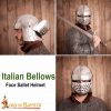 Medieval Italian Bellows Face Sallet Helmet with Padded Liner
