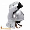 Medieval Italian Bellows Face Sallet Helmet with Padded Liner