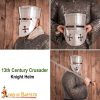 13th century Crusader Knight Templar Steel Helmet with Padded Liner 16 gauge
