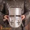 13th century Crusader Knight Templar Steel Helmet with Padded Liner 16 gauge