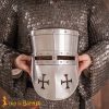 13th century Crusader Knight Templar Steel Helmet with Padded Liner 16 gauge