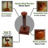 Wooden Helmet Stand for Medieval Helmets with or without Aventail