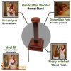Wooden Helmet Stand for Medieval Helmets with or without Aventail