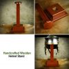 Wooden Helmet Stand for Medieval Helmets with or without Aventail