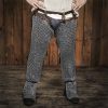 Flat Ring Chainmail Leggings Chausses Hoses, Riveted and Alternating, ID 6 mm, Mild Steel