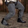 Round Ring Chainmail Leggings Chausses Hoses, Dome Riveted, ID 10 mm, Mild Steel