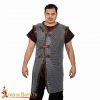Round Ring Chainmail Byrnie with leather, Butted, 10 mm 16 gauge, Mild Steel