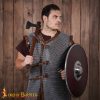 Round Ring Chainmail Byrnie with leather, Butted, 10 mm 16 gauge, Mild Steel
