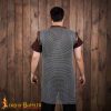 Round Ring Chainmail Byrnie with leather, Butted, 10 mm 16 gauge, Mild Steel