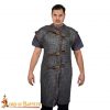 Round Ring Chainmail Byrnie with Genuine Leather, Dome Riveted, ID 10 mm, Natural
