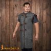 Round Ring Chainmail Byrnie with Genuine Leather, Dome Riveted, ID 10 mm, Natural