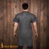 Round Ring Chainmail Byrnie with Genuine Leather, Dome Riveted, ID 10 mm, Natural