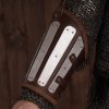 Genuine Leather Bracers With Splinted Metal Plates Arms Armor